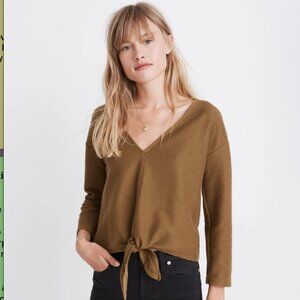 Madewell | Texture & Thread Long-Sleeve Tie-Front Top